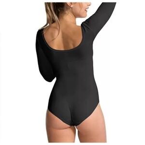 Spanx Long Sleeve Bodysuit, Scoop neck, FS6015,  Black | Dancewear |‎ Leotard XL